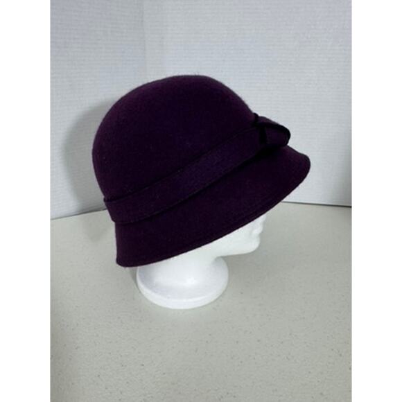 "Target" Purple Wool Womens Hat One Size Cloche Hat Flapper Warm Classy Sexy - Picture 6 of 13